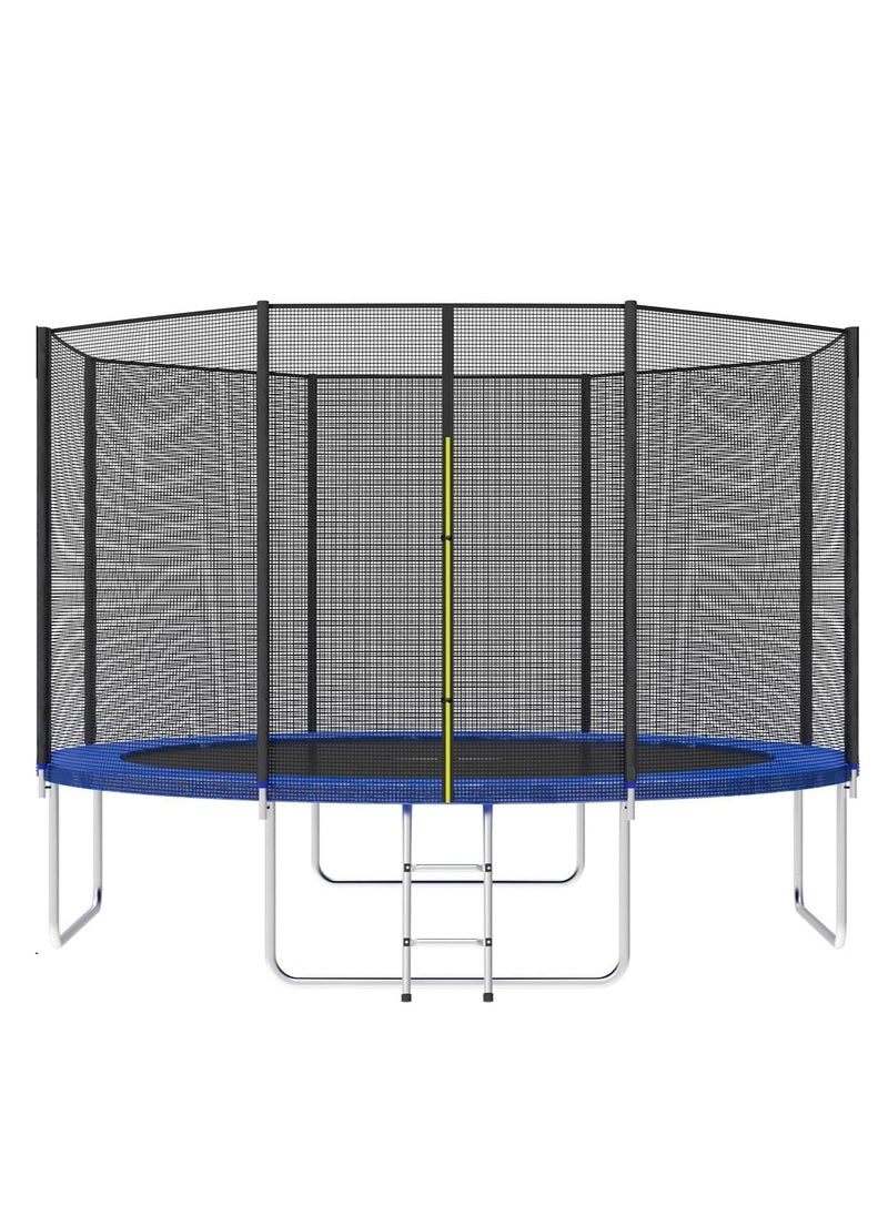 YALLA HomeGym 14Ft Trampoline with Enclosure Net  for Kids & Adults Outdoor Trampoline with Safety Net Wear-Resistant Recreational with Ladder