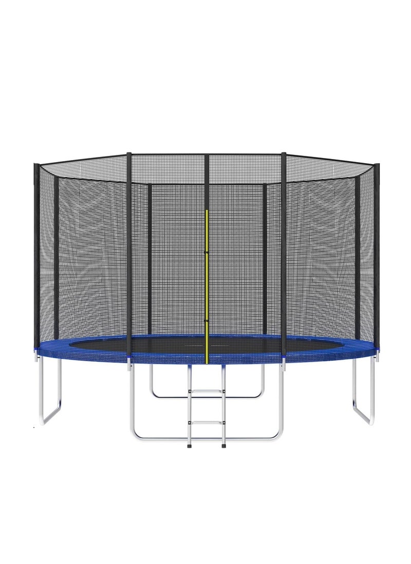 YALLA HomeGym 12Ft Trampoline with Enclosure Net  for Kids & Adults Outdoor Trampoline with Safety Net Wear-Resistant Recreational with Ladder