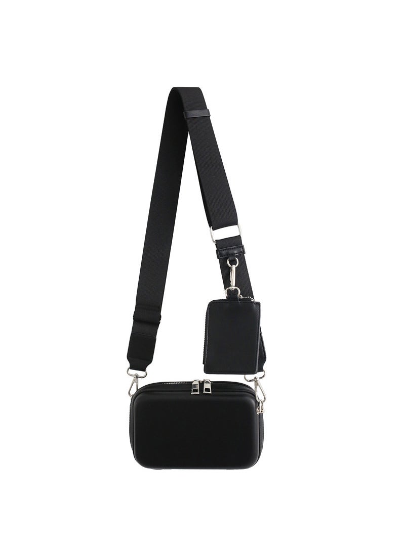 Summer Womens Chic Korean-Style Crossbody BagBlack Black