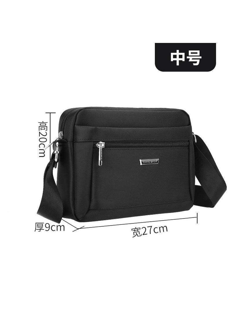 Mens Multi-Layer Casual Shoulder Bag Large CapacityBlack 506-2 medium Black 506-2 medium