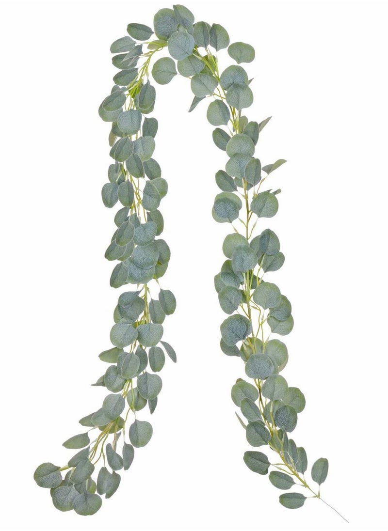 Artificial Eucalyptus Garland Vines Detachable Faux Eucalyptus Leaves Foliage Plastic Garland Greenery Hanging Plant Wedding Backdrop Arch Wall Decor