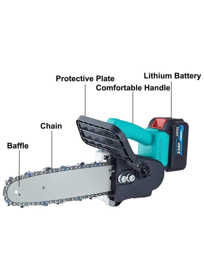 12-Inch Small Brushless Electric Chain Saw with Rechargeable Lithium Battery Handheld Design for Household and Logging Use