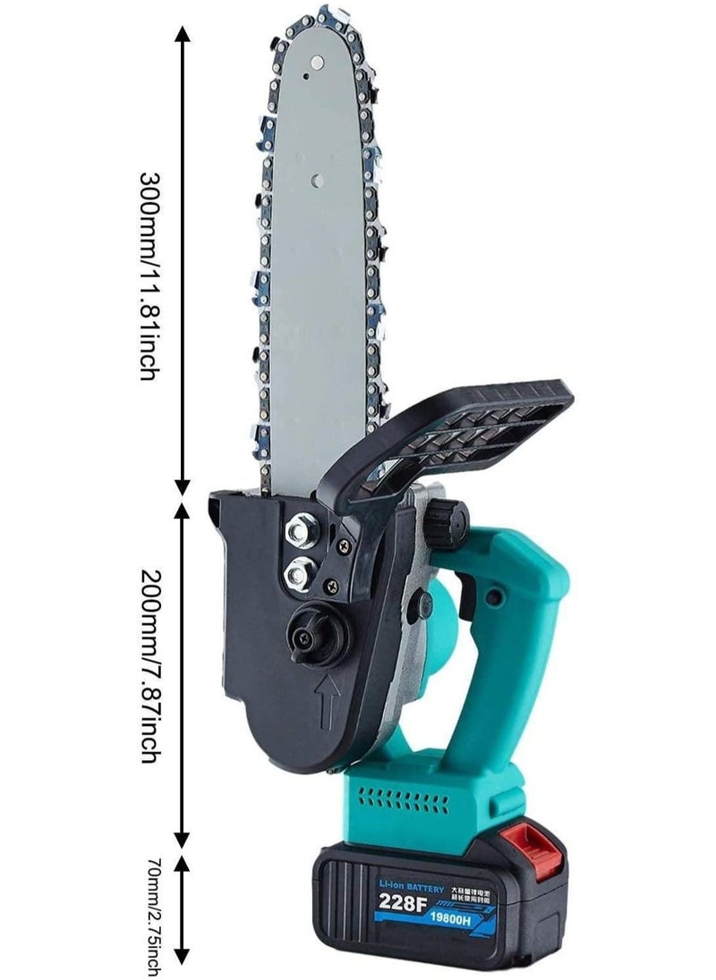 12-Inch Small Brushless Electric Chain Saw with Rechargeable Lithium Battery Handheld Design for Household and Logging Use