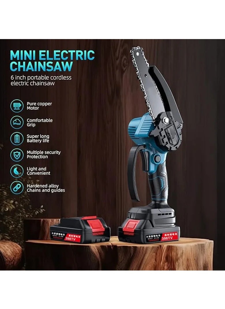 Mini Cordless Electric Chainsaw with Rechargeable Battery Brushless Handheld Design for Outdoor Logging and Industrial Use