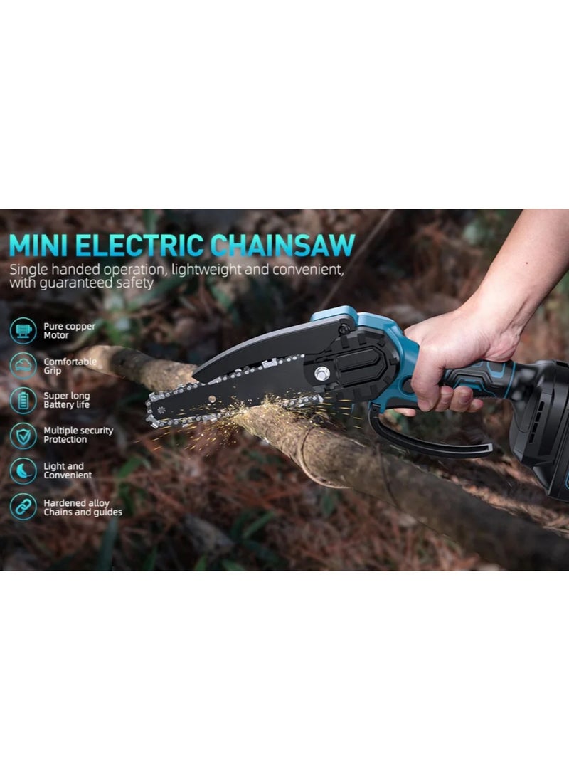 Mini Cordless Electric Chainsaw with Rechargeable Battery Brushless Handheld Design for Outdoor Logging and Industrial Use