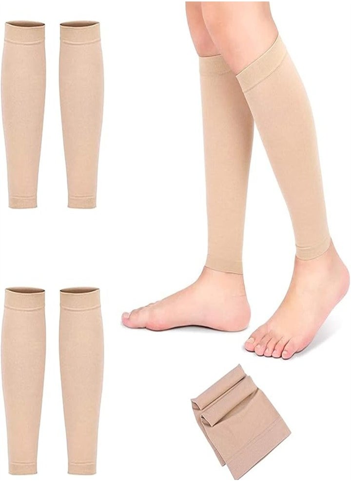 Medical Grade, Calf Compression Sleeves, Unisex Calf Compression Sleeves, Varicose Veins Compression Sleeves, Relieve Leg Pain (Skin Color, 1 Pair)