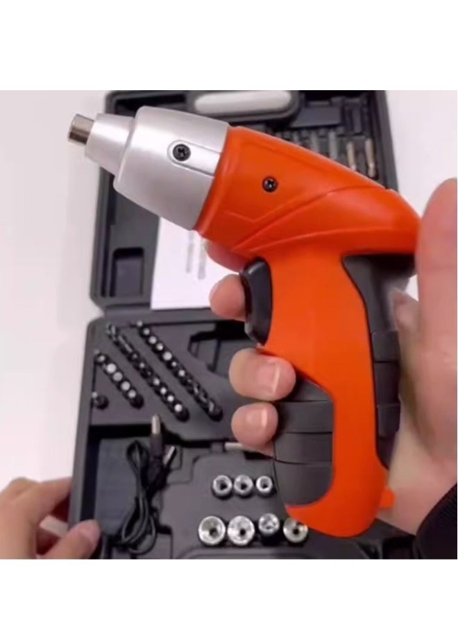 Electric Screwdriver Set, Rechargeable And Rotatable Cordless Electric Cordless Screwdriver Drill With Built-in LED, Cordless Screwdriver