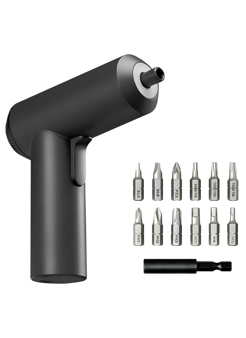 Mijia Cordless Rechargeable Screwdriver With 12 Pcs S2 Screw Bits 3.6v 2000mah Li-ion Black