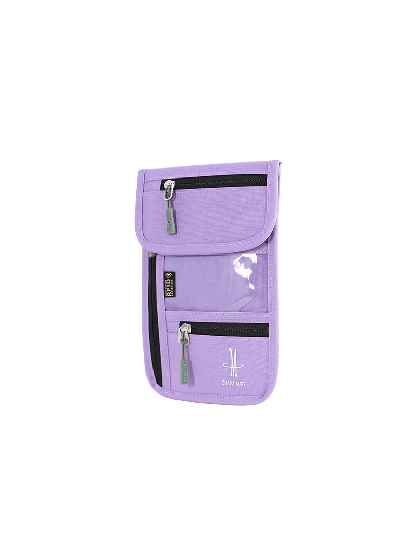 Unisex Travel Document Organizer Pouch WalletPurple Purple