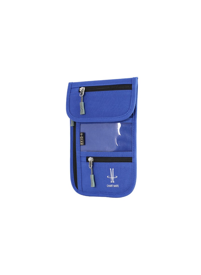 Unisex Travel Document Organizer Pouch WalletBlue Blue