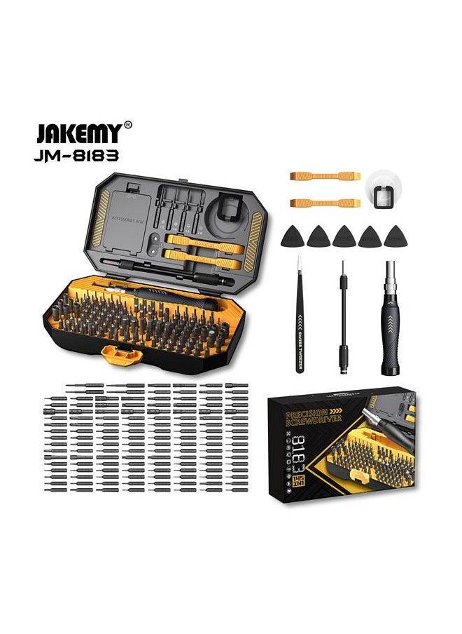 145 in 1 Jakemy JM-8183 Precision Screwdriver Set Magnetic Replaceable Bits Sockets Spudger Opening Tool Tweezer for Smartphones PC Electronics