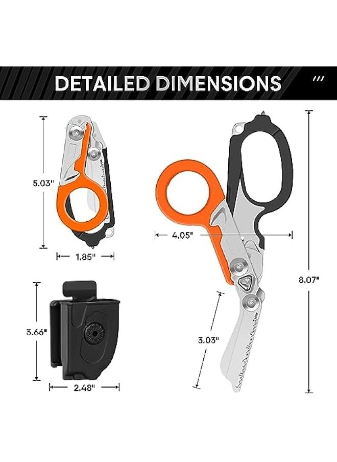 Trauma Shears Emergency Response Shears, Stainless Steel Foldable Scissors Pliers, Outdoor Camping Rescue Scissors Tools