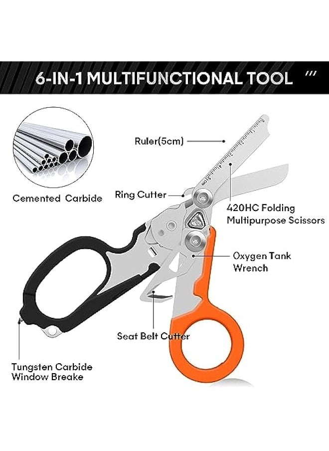 Trauma Shears Emergency Response Shears, Stainless Steel Foldable Scissors Pliers, Outdoor Camping Rescue Scissors Tools