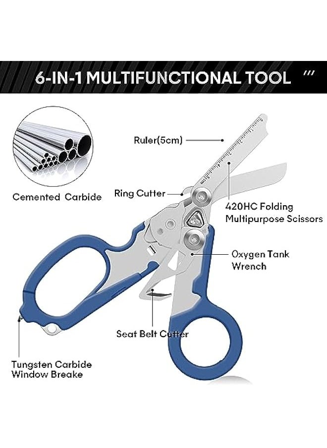 Trauma Shears Emergency Response Shears, Stainless Steel Foldable Scissors Pliers, Outdoor Camping Rescue Scissors Tools