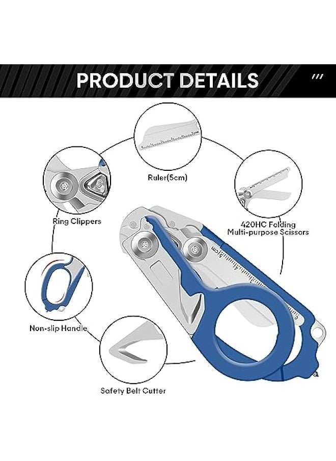 Trauma Shears Emergency Response Shears, Stainless Steel Foldable Scissors Pliers, Outdoor Camping Rescue Scissors Tools