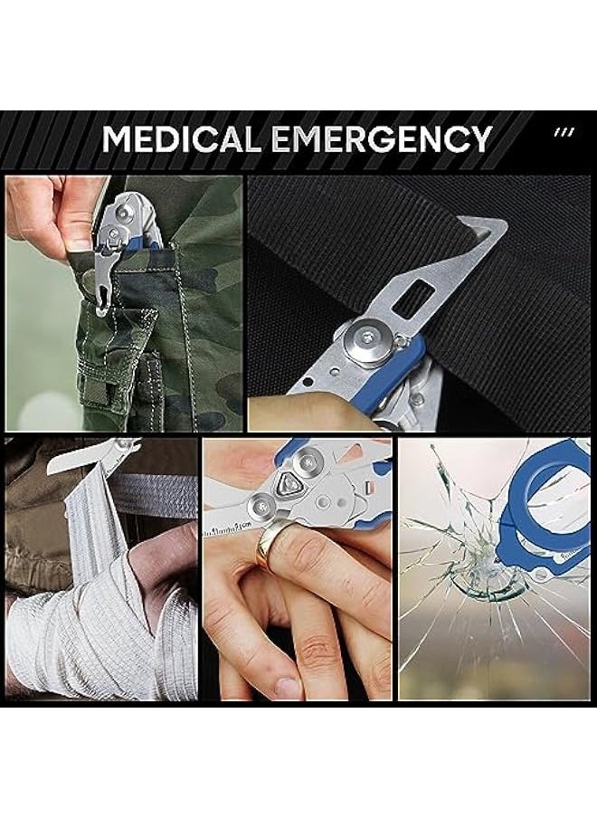 Trauma Shears Emergency Response Shears, Stainless Steel Foldable Scissors Pliers, Outdoor Camping Rescue Scissors Tools