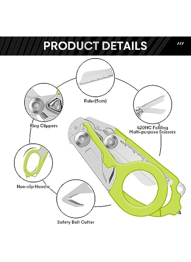 Trauma Shears Emergency Response Shears, Stainless Steel Foldable Scissors Pliers, Outdoor Camping Rescue Scissors Tools