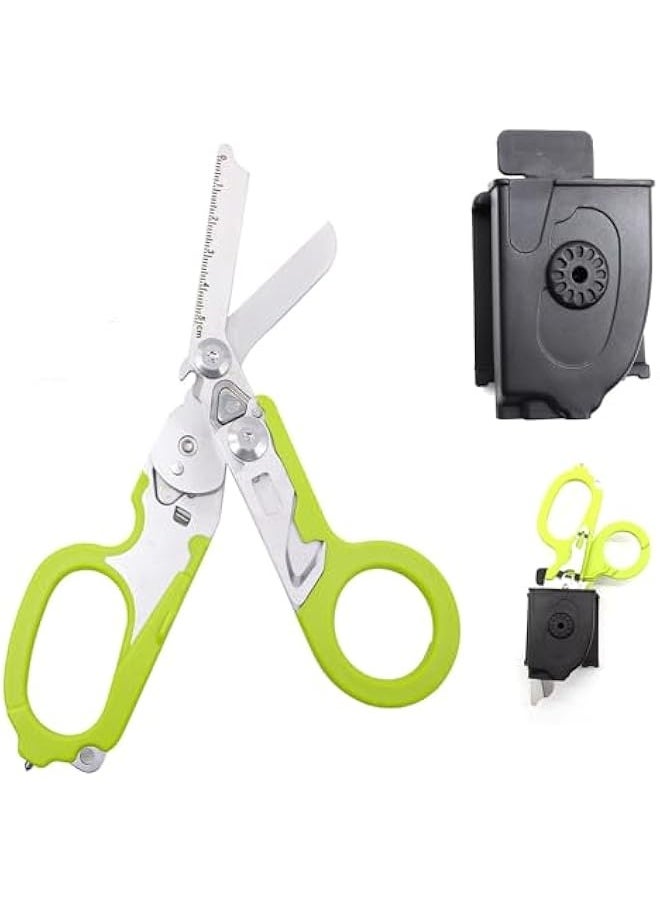 Trauma Shears Emergency Response Shears, Stainless Steel Foldable Scissors Pliers, Outdoor Camping Rescue Scissors Tools