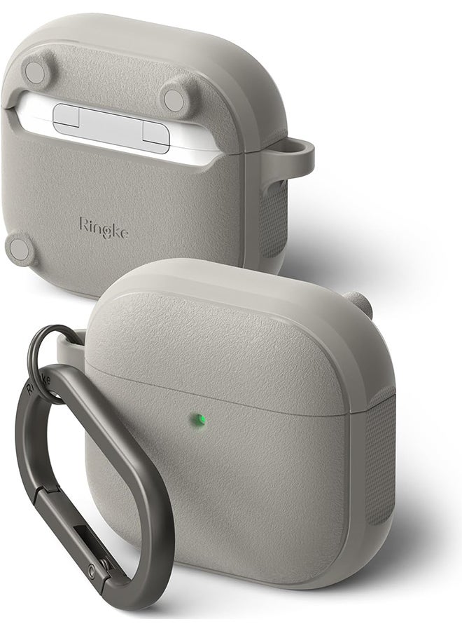 Onyx Magnetic for AirPods 4 Case, Firm Grip Shockproof Heavy Duty Durable Cover Compatible with Magsafe Charger for AirPods 4th Generation- Warm Gray