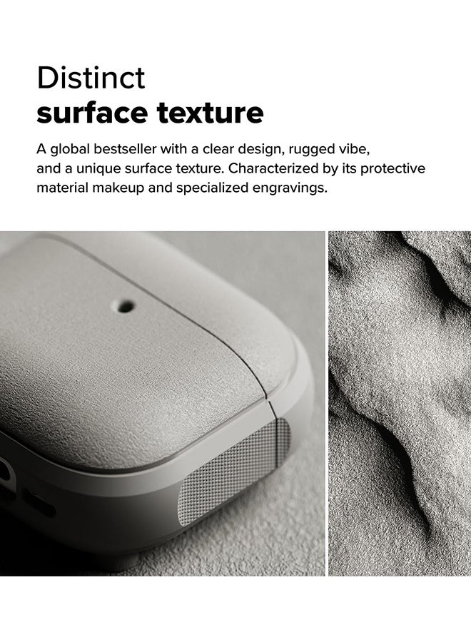 Onyx Magnetic for AirPods 4 Case, Firm Grip Shockproof Heavy Duty Durable Cover Compatible with Magsafe Charger for AirPods 4th Generation- Warm Gray