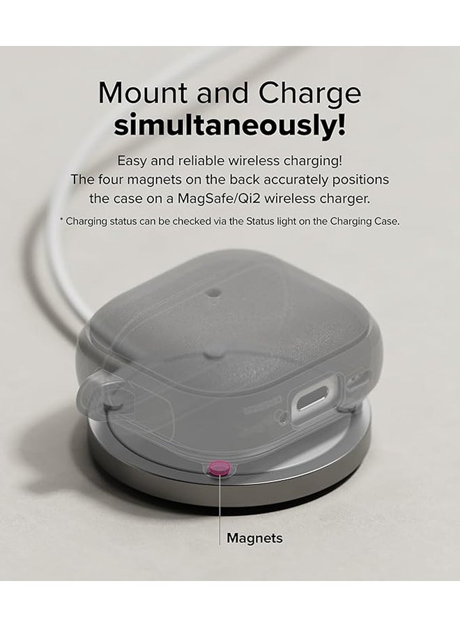 Onyx Magnetic for AirPods 4 Case, Firm Grip Shockproof Heavy Duty Durable Cover Compatible with Magsafe Charger for AirPods 4th Generation- Warm Gray