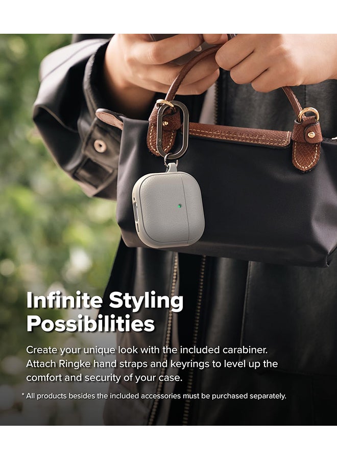 Onyx Magnetic for AirPods 4 Case, Firm Grip Shockproof Heavy Duty Durable Cover Compatible with Magsafe Charger for AirPods 4th Generation- Warm Gray