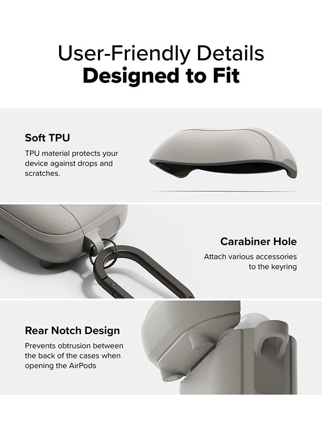 Onyx Magnetic for AirPods 4 Case, Firm Grip Shockproof Heavy Duty Durable Cover Compatible with Magsafe Charger for AirPods 4th Generation- Warm Gray