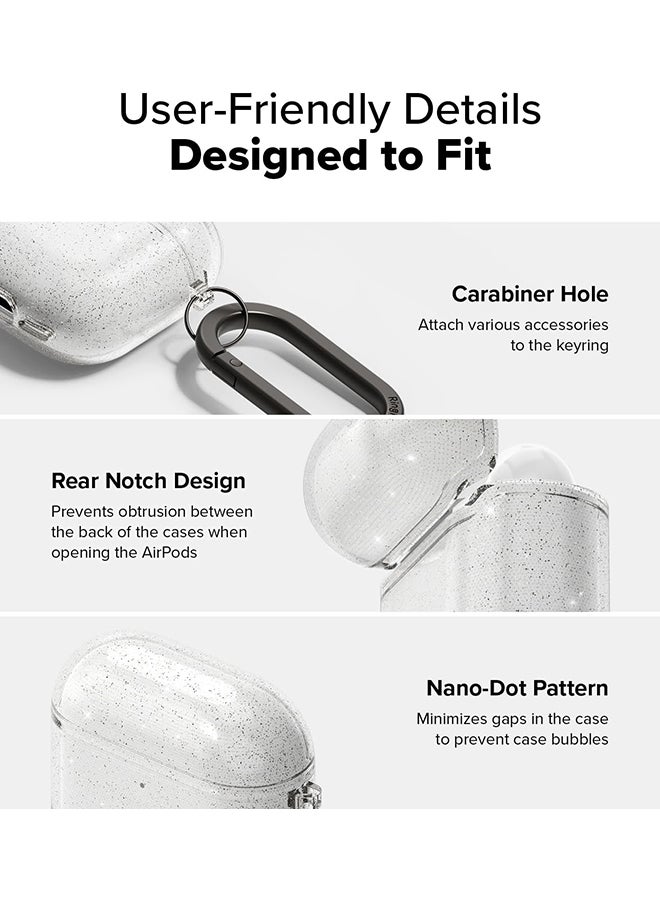 Air Case for AirPods 4 Case, Sparkle Bling Minimalistic Sleek Lightweight Flexible TPU Cover for AirPods 4th Generation (2024)- Glittler Clear