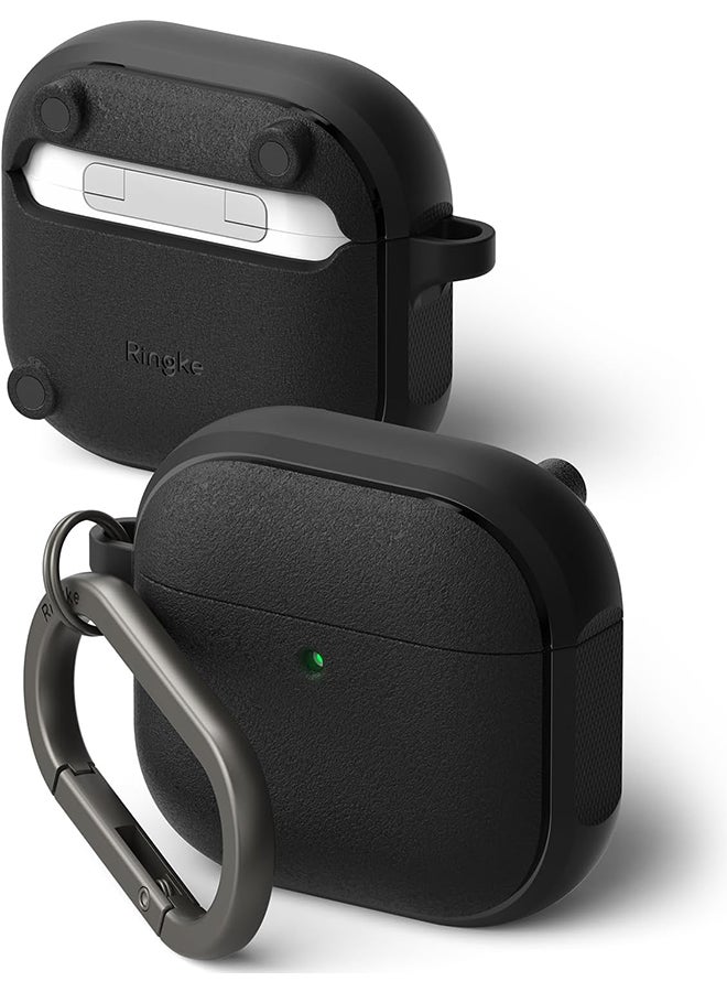 Onyx Magnetic for AirPods 4 Case, Firm Grip Shockproof Heavy Duty Durable Cover Compatible with Magsafe Charger for AirPods 4th Generation- Black