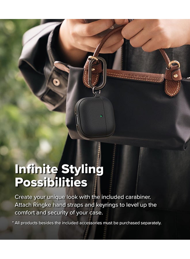 Onyx Magnetic for AirPods 4 Case, Firm Grip Shockproof Heavy Duty Durable Cover Compatible with Magsafe Charger for AirPods 4th Generation- Black