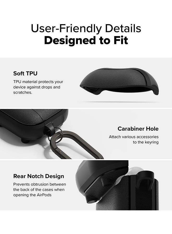 Onyx Magnetic for AirPods 4 Case, Firm Grip Shockproof Heavy Duty Durable Cover Compatible with Magsafe Charger for AirPods 4th Generation- Black