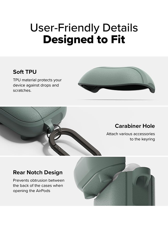 Onyx Magnetic for AirPods 4 Case, Firm Grip Shockproof Heavy Duty Durable Cover Compatible with Magsafe Charger for AirPods 4th Generation- Sage Green