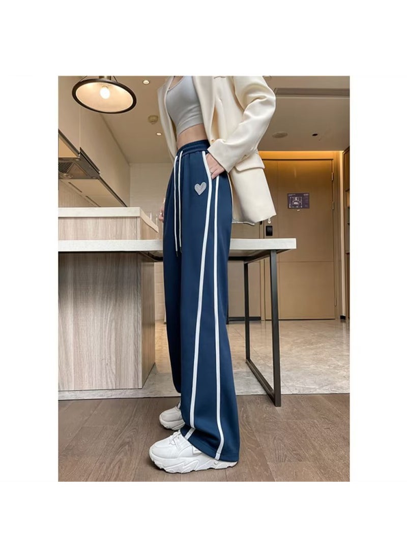 2023 Casual Pants Women Spring Autumn Loose Straight-Leg Sweatpants Black