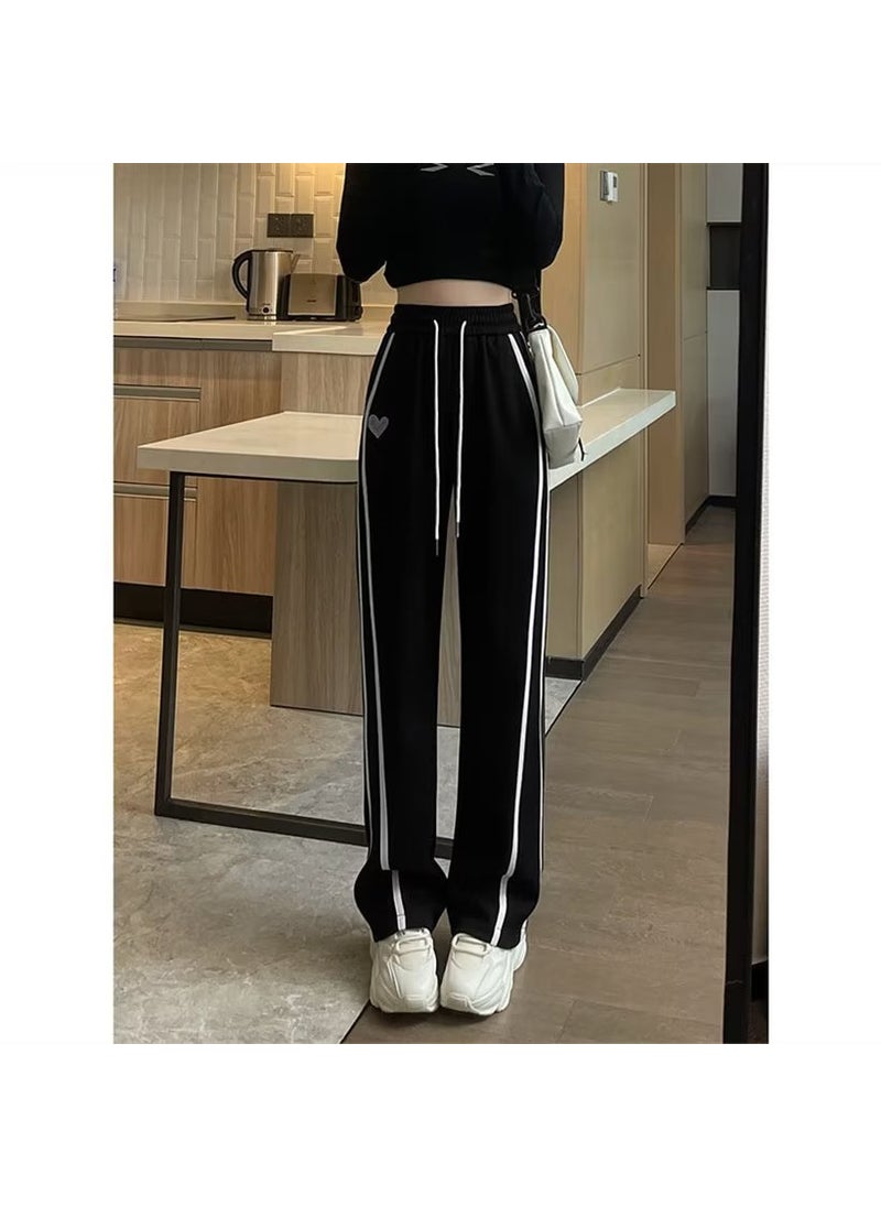 2023 Casual Pants Women Spring Autumn Loose Straight-Leg Sweatpants Light gray