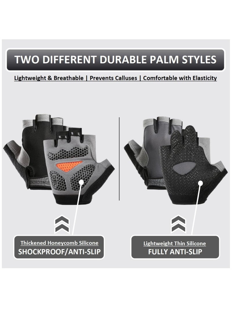 Gym Gloves, Weight Lifting Gloves for Men and Women, Breathable, Lightweight Gym Gloves for Gym, Cycling, Exercise, Training, Pull ups, Fitness, Climbing and Rowing, Black-Medium