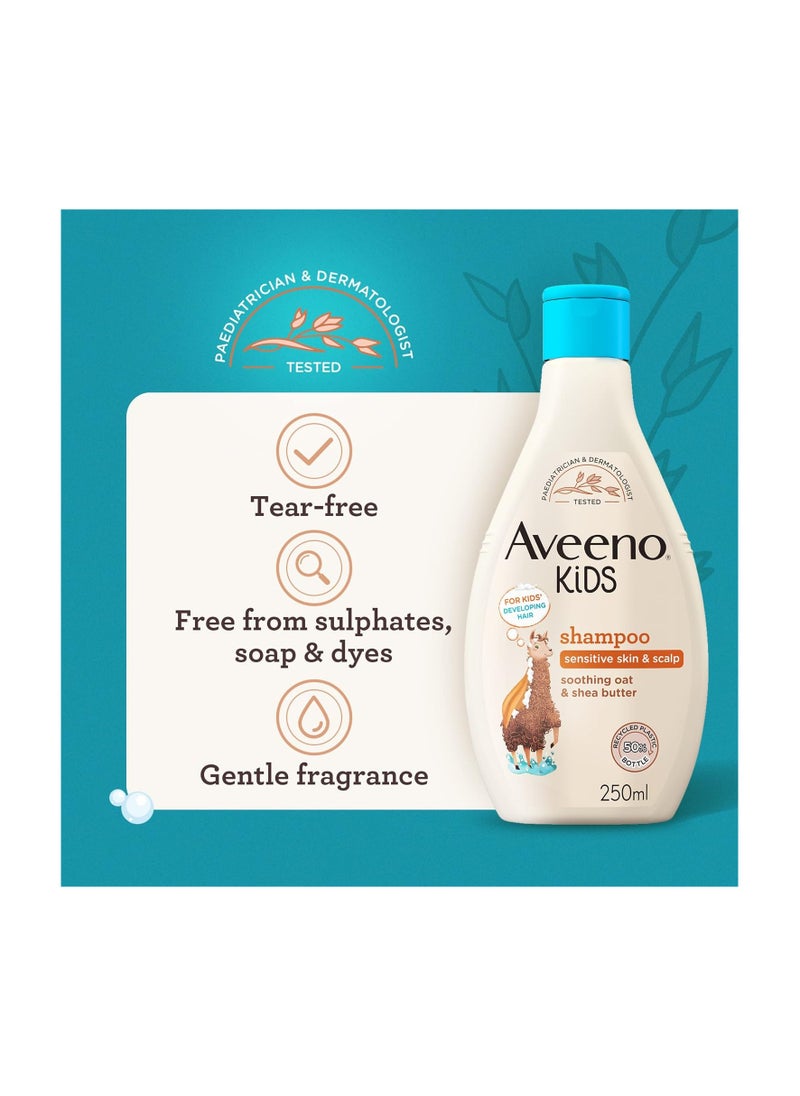 Aveeno Baby Kids Shampoo 250ml | Enriched with Soothing Oat & Shea Butter