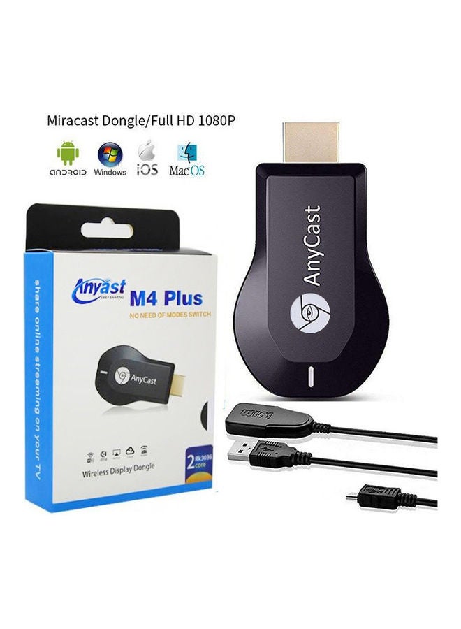 M4 Plus WiFi Display Dongle Receiver Black