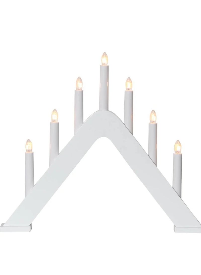 Decorative Wooden Candle Holder - White Christmas Light, 36 cm