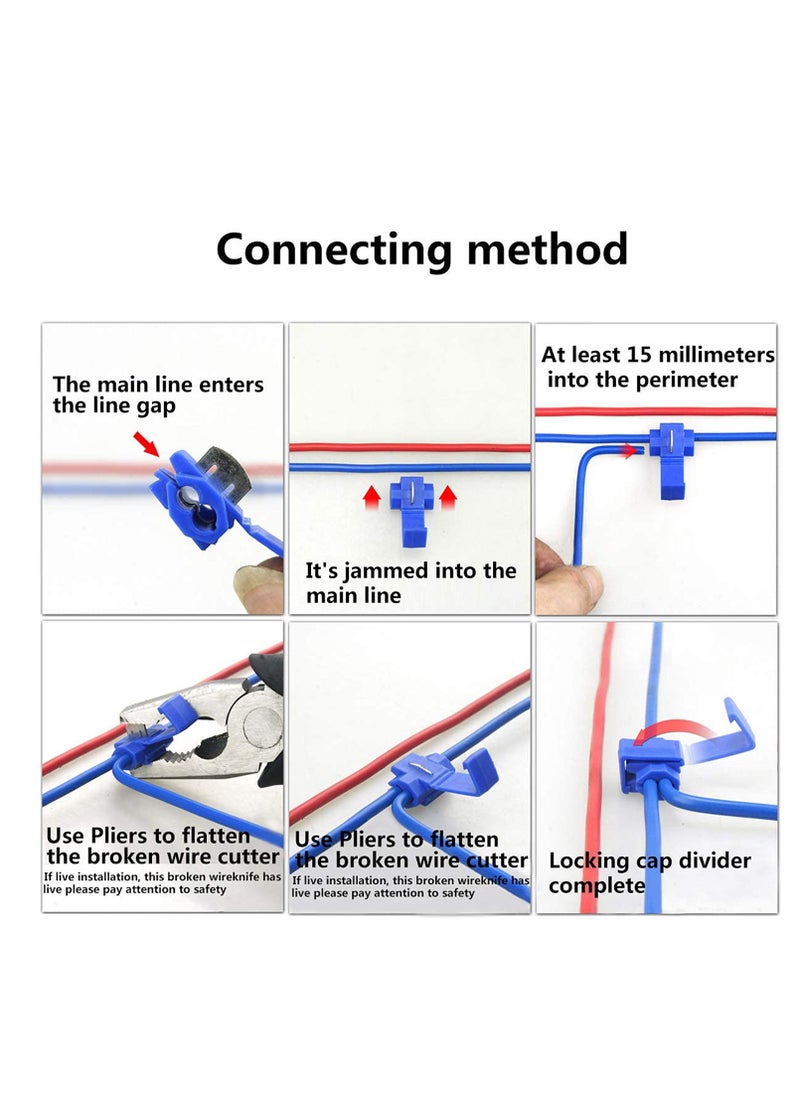 Splice Wire Connectors of Solderless Quick and Household Tools Durable, 100 PCS Red 22 Through 18 Gauge,100 PCS Blue 16 Through 14 Gauge,100 PCS Yellow 12 Through 10 Gauge 300 PCS