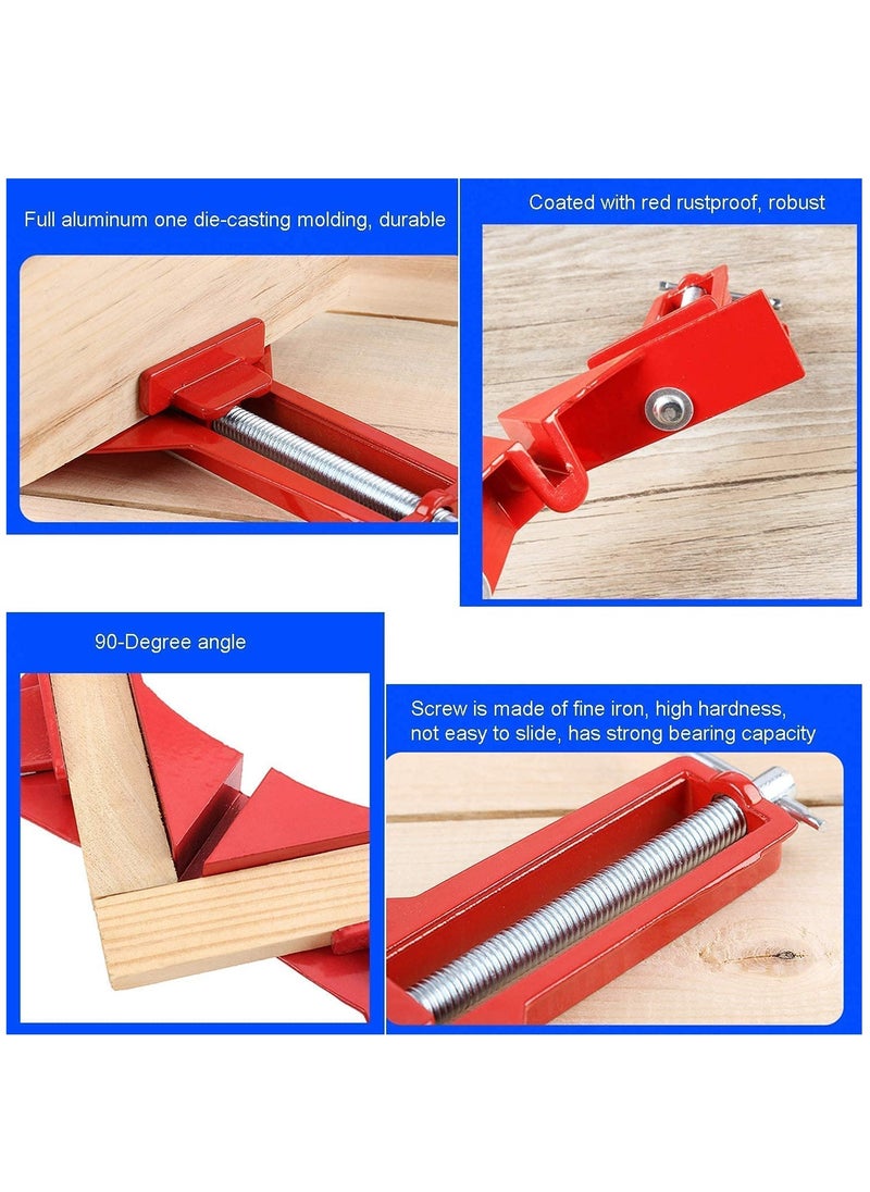 Set of 4 Right Angle Clamp, 90 Degrees 100mm Corner Clamp, Picture Frame Holder, Glass Holder, DIY Woodworking Holder