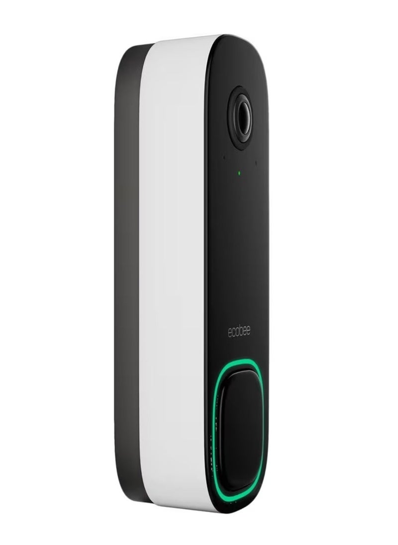Ecobee Smart Doorbell Camera, Wired - 5MP Sensor, 8x Digital Zoom, f/2.2 Lens, Night Vision, Dual-Band Wi-Fi, Bluetooth LE, Black | Model: EB-CAMSDB-01