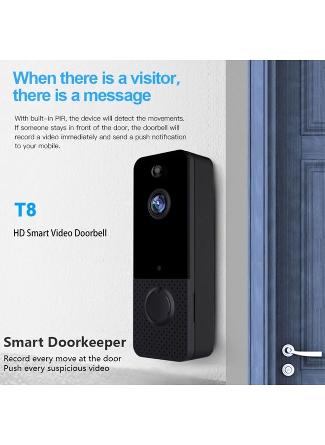 T8  720P Wireless Wifi Remote Video Doorbell Intercom Infrared Night Vision AI Recognition Doorbell, Spec: Alone Machine