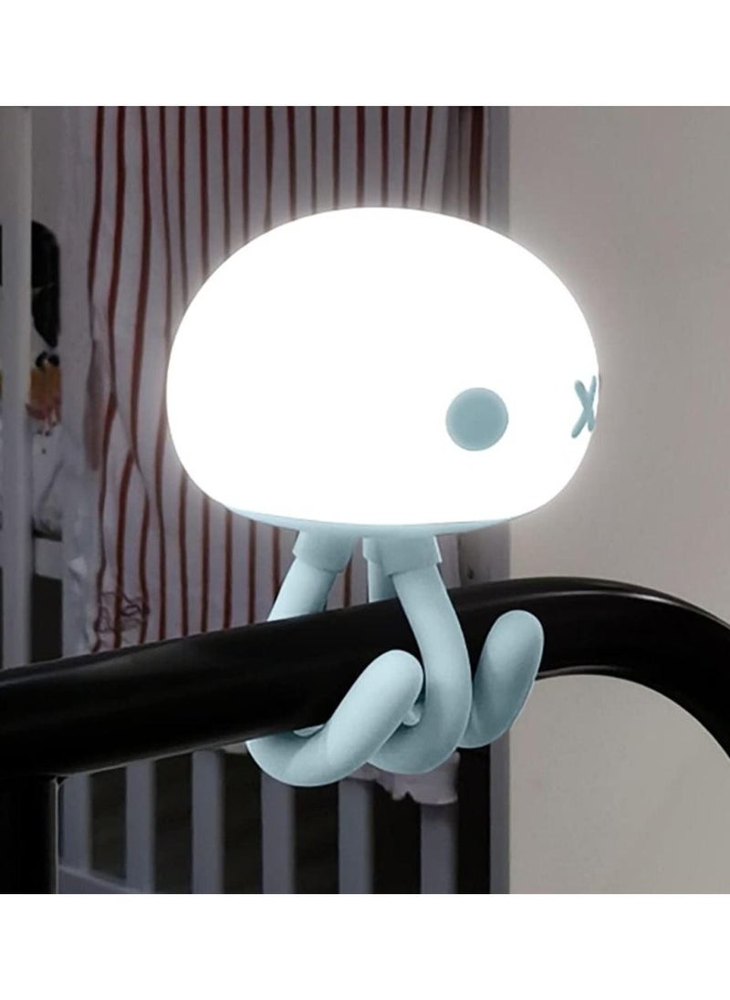 LED Night Lamp Creative Cute Jellyfish Light Baby Kid Bedroom Sleep Eye Care Atmosphere Silicone Night Light Touch Sensor Lights