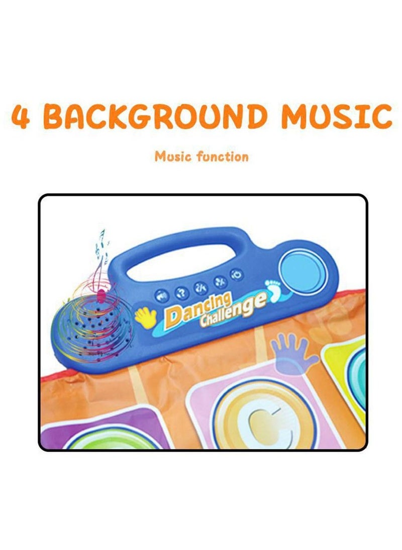 Kids Music Dance Mat Electronic Floor Dancing Challenge Play Mat Alphabet Number Dance Playmat