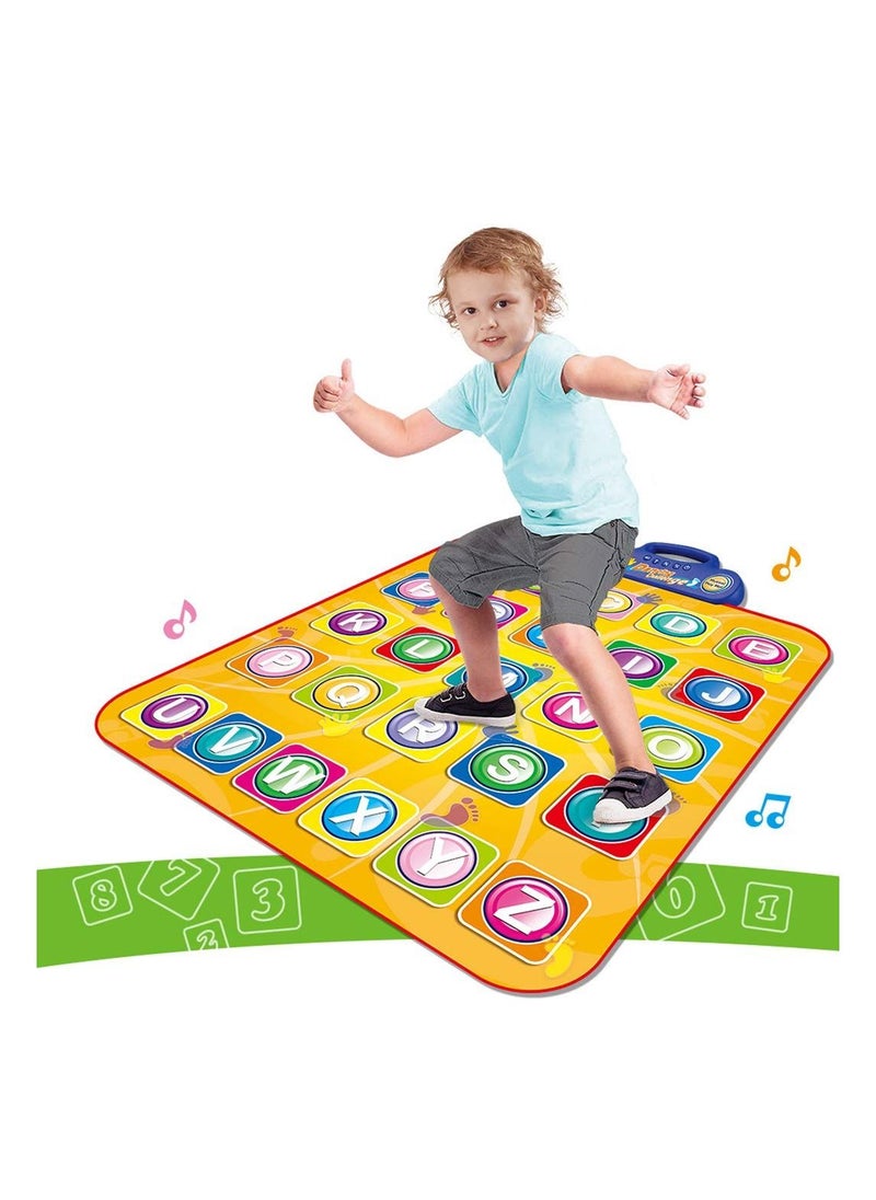 Kids Music Dance Mat Electronic Floor Dancing Challenge Play Mat Alphabet Number Dance Playmat