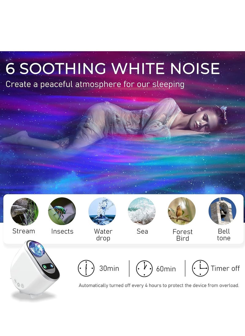 Galaxy Aurora Projector – 3-in-1 LED Northern Lights Star Projector with Bluetooth Speaker and White Noise