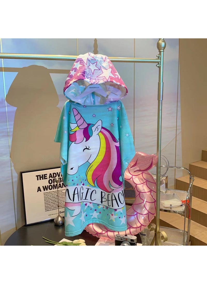 Cartoon Hooded Childrens Bath Towel Cape Pony Polly (send waterproof backpack)