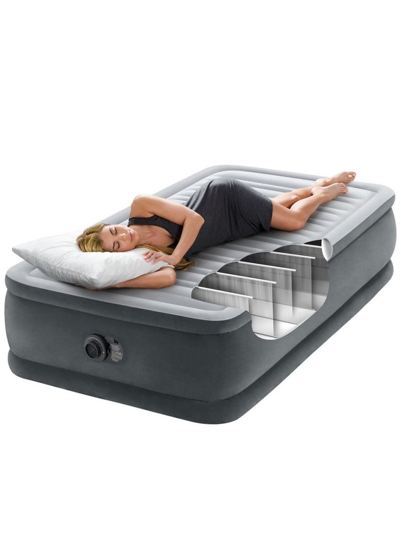 Twin Dura-Beam Elevated Airbed With Built-In Pump 39X75X18inch