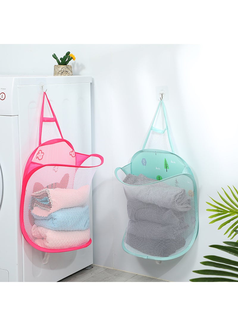 Foldable Wall-Mounted Dirty Clothes Basket Bathroom Dirty Clothes Basket Wall-Mounted Dirty Clothes Storage Artifact Hanging Dirty Clothes Basket