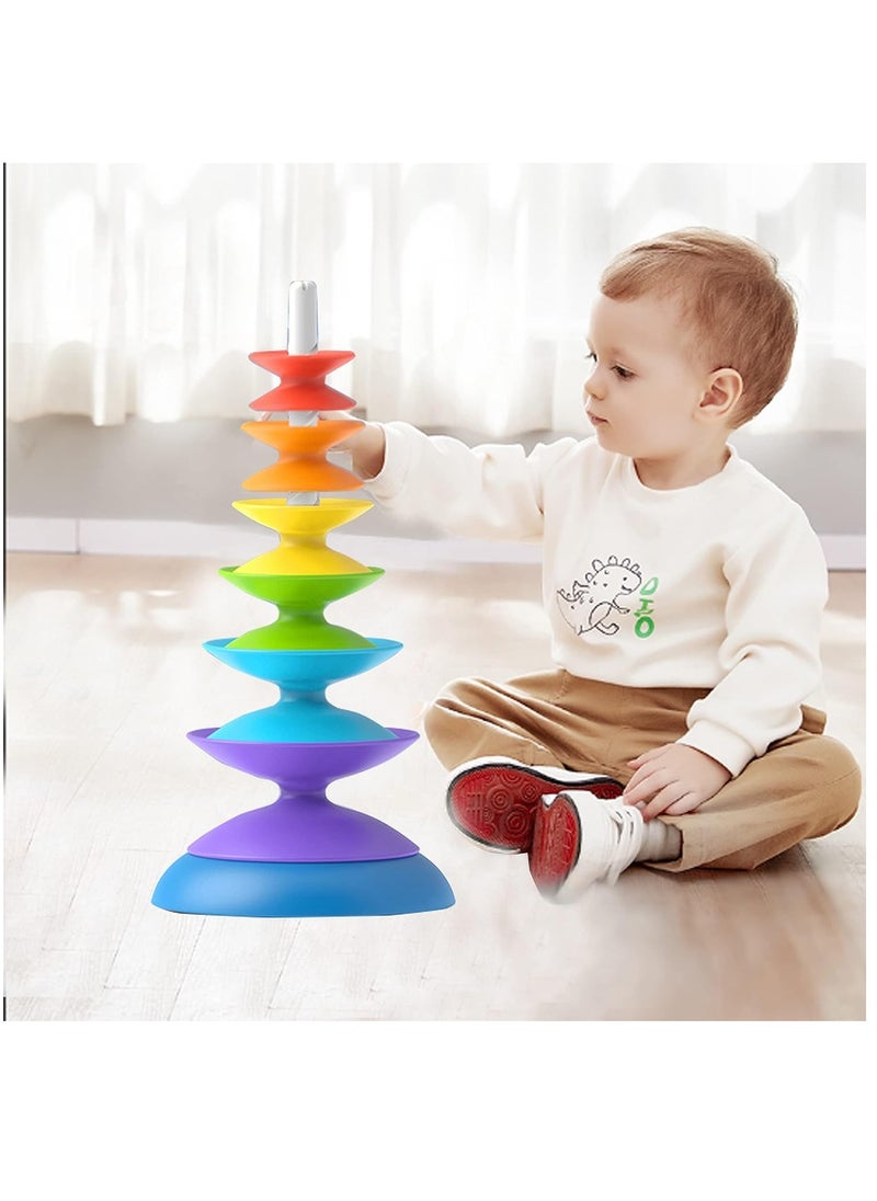 Stacking Toys for Toddlers 1-3 Educational Spinning Toys for Toddlers 1-3, Autism Sensory Toys Montessori Baby Stacking Toys